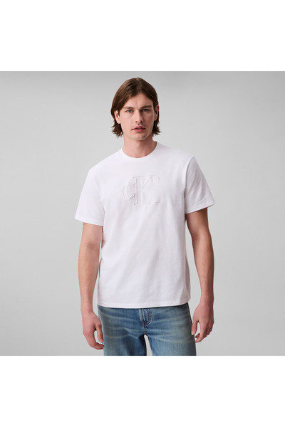 Calvin Klein Deboss Mono Graphic Men's White T-Shirt