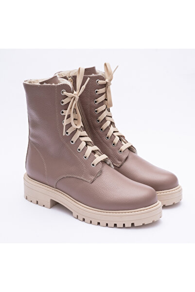 VAGAM Boots made of natural leather with laces and zipper