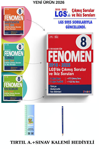 Fenomen Yayıncılık Fenomen 8. Sınıf LGS (Matematik-Fen-Türkçe) 2018-2025 Çıkm...