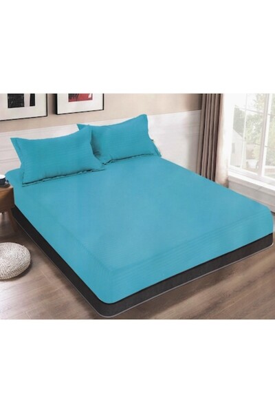 Unicorn Concept Bed cover set with elastic and 2 pillowcases, 180x200 cm, Blue
