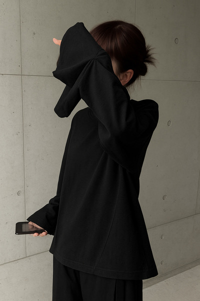 COOL TARZ Women's Black Loose Fit Bell Sleeve Oversized Blouse