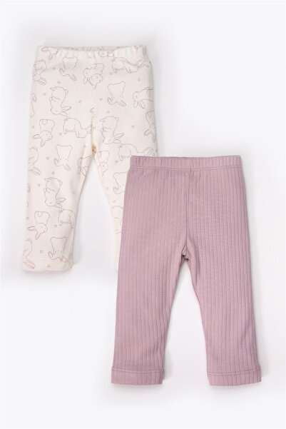 Bebetto Interlock Tights 2-Pack (Cute Bunny) Purple