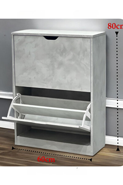 BEC39 Space-saving wooden shoe cabinet, 80 cm high