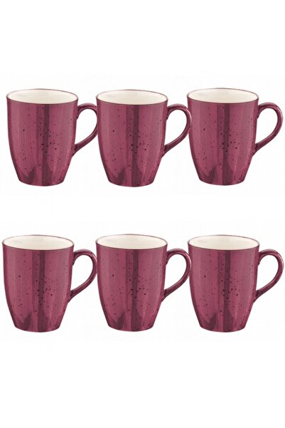 Bonna Set of 6 330ml Black Berry porcelain mugs