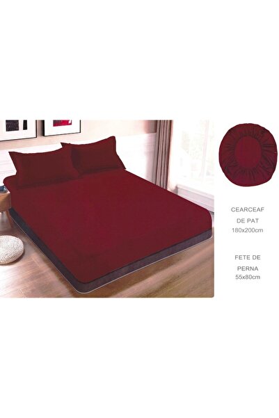 Unicorn Concept Bed cover set with elastic and 2 pillowcases, 180x200 cm, Cherry