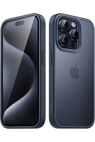 JETech جراب غير لامع لهاتف iPhone 15 Pro Max مقاس 6.7 بوصة (أزرق عاصف)