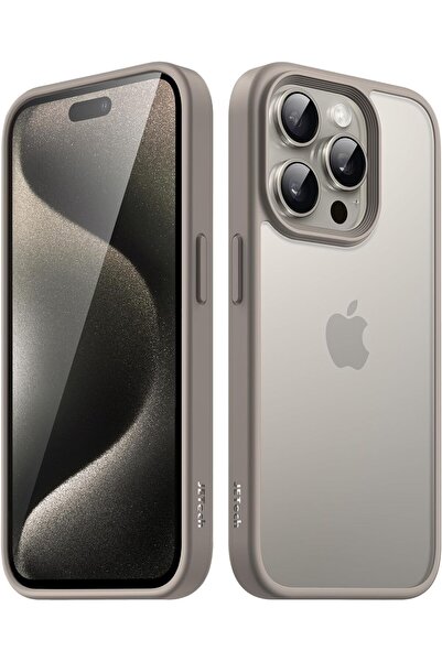 JETech جراب غير لامع لهاتف iPhone 15 Pro (6.1 بوصة) - تيتانيوم طبيعي