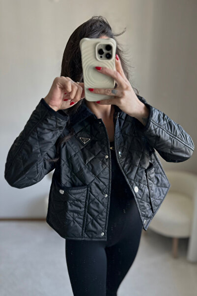 MoyStore Prdd Quilted Short Coat with Fur Inside