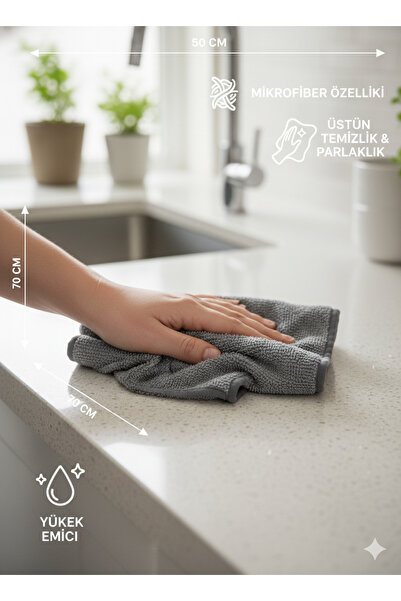 Hagen 50X70Cm Pro Fiber Microfiber Cloth Kitchen Cleaning Cloth Stain Resistant Non-Smell Special Scrubbing Cloth