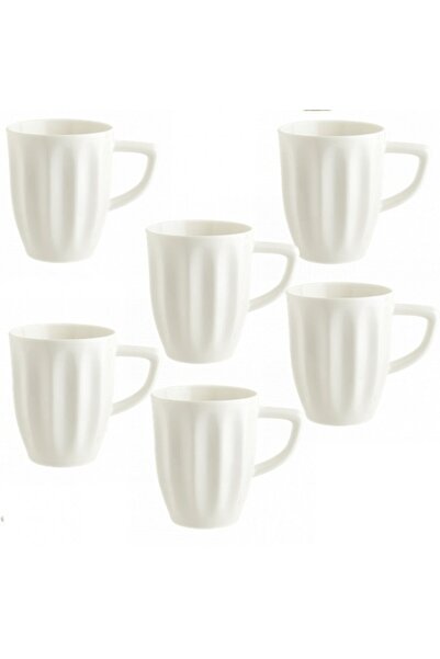Bonna Set of 6 RAW porcelain mugs, 320ml, white (RAW 04KKN)
