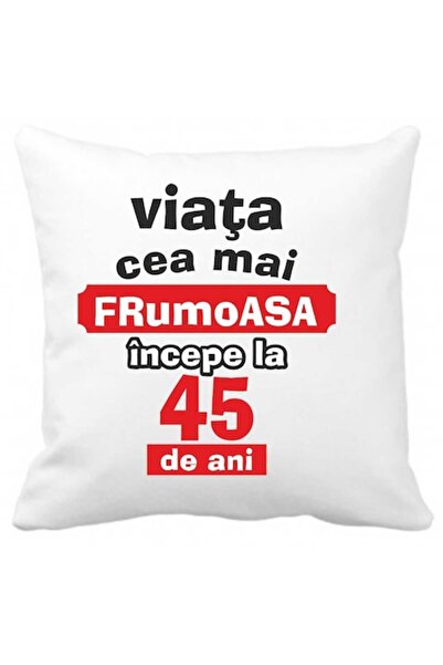 CRD PRINT Pernă personalizată cu textul „Viața începe cel mai frumos la 45 de...
