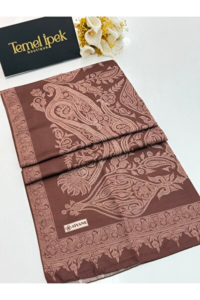 Siyane Desenli Pamuklu Kumaş Şal