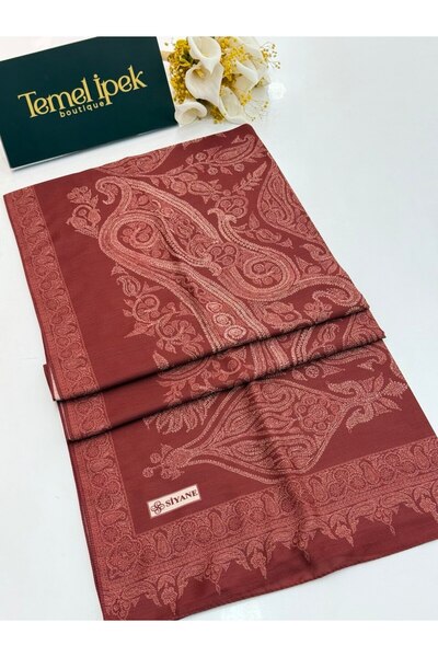 Siyane Desenli Pamuklu Kumaş Şal