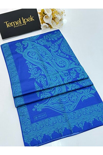 Siyane Desenli Pamuklu Kumaş Şal