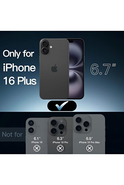 JETech Case for iPhone 16 Plus 6.7-Inch, Non-Yellowing Shockproof Phone Bumper Cover, Anti-Scratch C