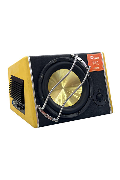 MR.SMART F.T.C مضخم صوت سيارة VL-M10، 4700 واط، مخروط ذهبي، مقاس 10 بوصات، هيكل أصفر وأسود