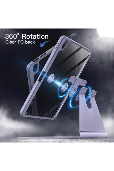 JETech Rotating Case for iPad Air 11-Inch M3/M2 & 5/4, 360° Rotating Stand Cover (Purple)