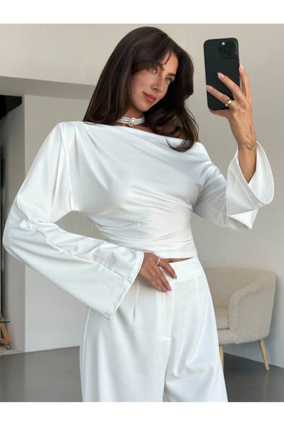 COOL TARZ Γυναικείο μπλουζάκι με ασύμμετρο φαρδύ μανίκι στον ώμο