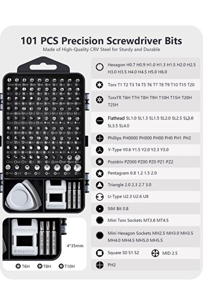 mumtaz sa 115-in-1 Precision Magnetic Screwdriver Set for Phone, Laptop, Watch and Home Repair