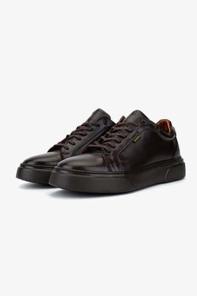 Valmenti Men's Genuine Leather Brown Sneakers & Sports Shoes