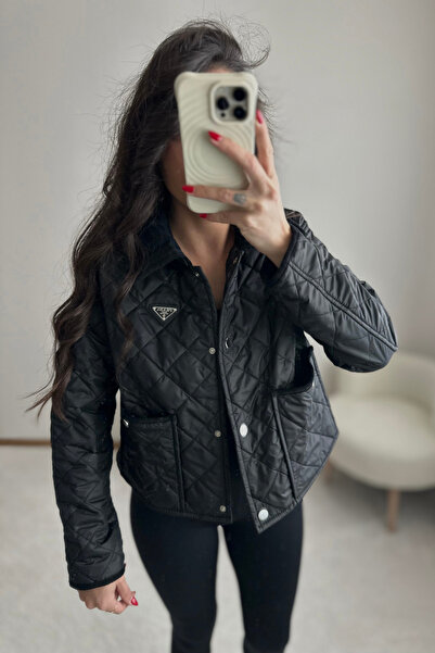 MoyStore Prdd Quilted Short Coat with Fur Inside