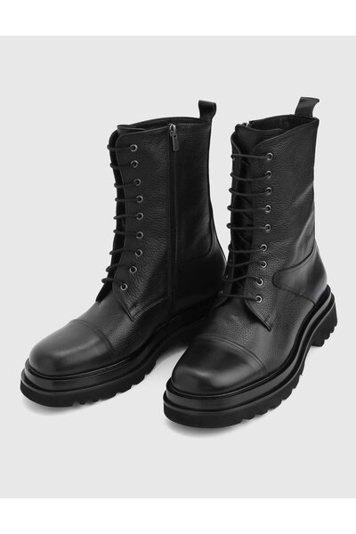 İLVİ Elor Genuine Leather Black Men's Boots