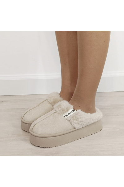 SOFILINE Women's fur slippers, Beige 9719 112