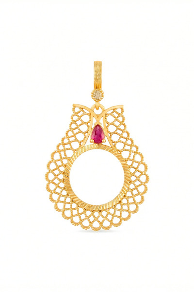 TwinsCollection Çeyrekli Altın Uyumlu Kolye Ucu - Altın Takılan Kolye Ucu