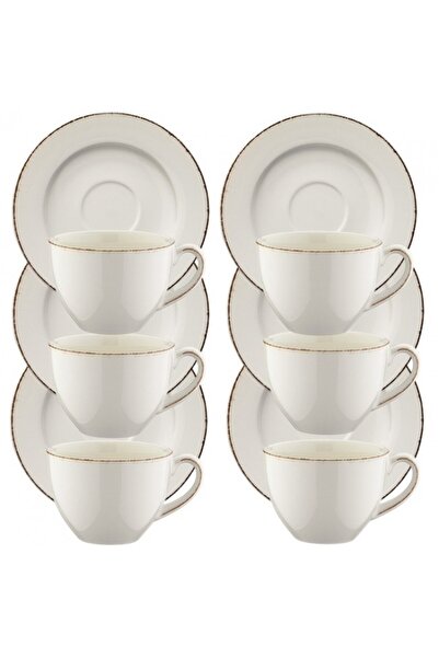 Bonna Set of 6 tea cups 230ml with saucers Retro porcelain