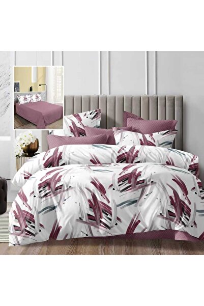 Pucioasa Double bed linen, burgundy lines