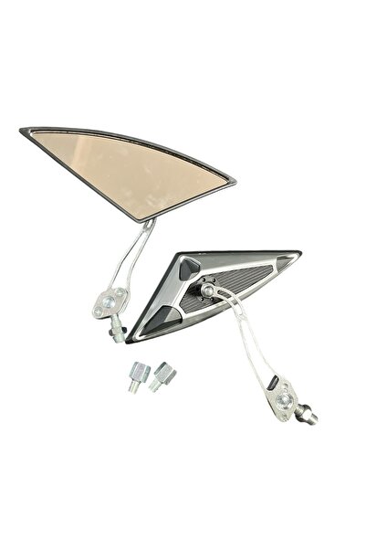 MOTORKİT MK YARASA ÜÇGEN MODİFİYE AYNA TAKIMI NİKEL(GRİ) 8 mm 10 mm UYUMLU-ÜN...