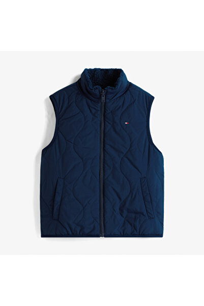Tommy Hilfiger Reversible Teddy Nylon Çocuk Mavi Yelek
