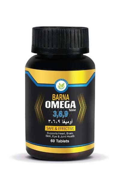 Barna أقراص أوميجا 3،6،9 - آمنة وفعالة - تدعم صحة القلب والدماغ والجلد والعين والمفاصل - 60 قرصًا
