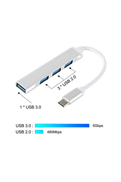 Ekru Cep Type-C USB Hub Multiplexer USB 3.0 and USB 2.0 USB Multiplexer with Metal Body