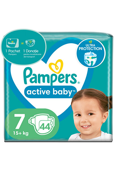 Pampers Active Baby Jumbo Pack Diapers, Size 7, 15+ kg, 44 pcs