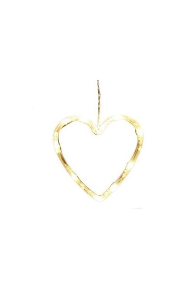 Danex Heart-Shaped Christmas Light Decoration, Warm White, 13 x 16.5 cm, with Suction Cup