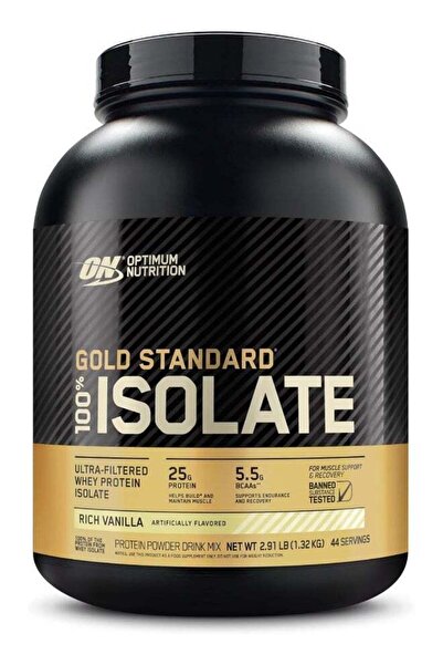 Optimum Nutrition جولد ستاندرد ١٠٠٪ عزل - فانيليا غنية، ٢٫٩١ رطل (١٫٣٢ كجم)، ٤٤ حصة