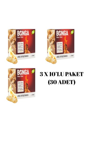 BONGA Şömine ve Mangal Tutuşturucu 3 x 10 Adet 140 gram