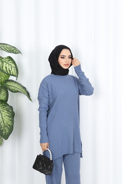 NİSUM MODA Hair Braided Knitwear Set