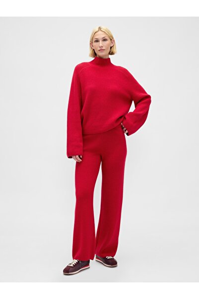 GAP Kadın Kırmızı CashSoft Shaker Örgü Turtleneck Kazak
