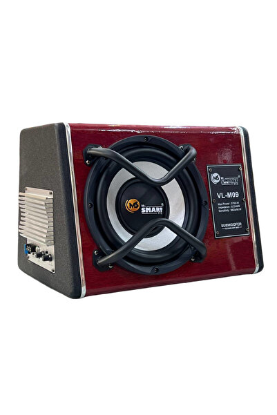 MR.SMART F.T.C Car Subwoofer Speaker VL-M09, 9-inch, 5700W Max Power, Maroon And Black, Built-in Amplifier