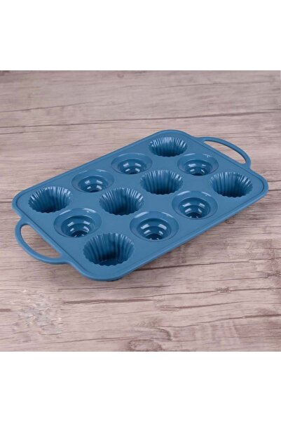 cc bin shihon Silicone cupcake and muffin mold with metal frame, 12 multi-shaped cavities
