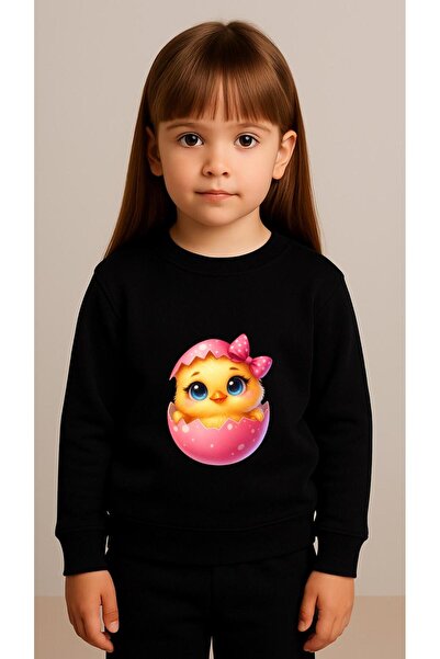 playwear Παιδικό Φούτερ Σετ ΡΟΖ CHICK με στάμπα για κορίτσια και αγόρια, με λ...