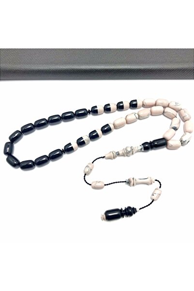 KANUNİ TESBİH Mărgele de rugăciune Katalin personalizate, alb-negru