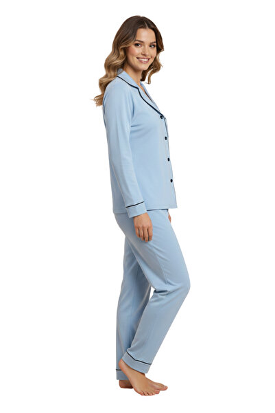 vory Set de pijamale din 2 piese pentru femei, cu guler, cu nasturi, VR.PA30.T01.Y11.1X