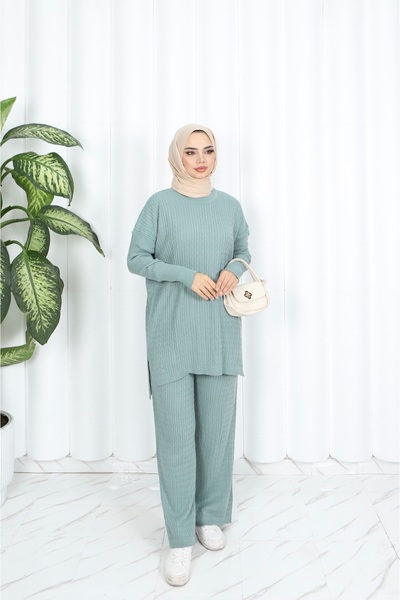 NİSUM MODA Hair Braided Knitwear Set