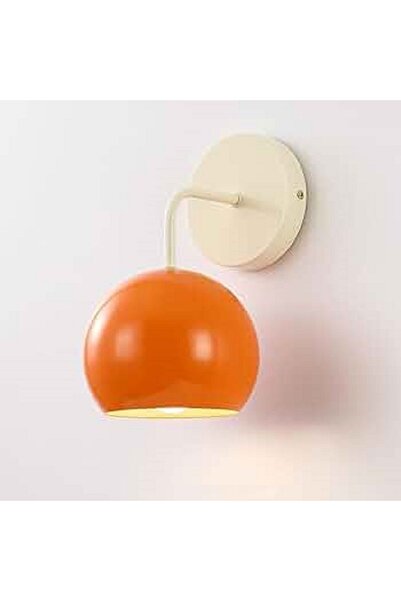 RİOLİGHT Orange Head Retro, Vintage, Rustic Wall Metal Sconce with 1Xe27 Lamp Holder