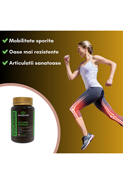 Vitassential Colagen Marin Hidrolizat Complex cu magneziu, acid folic, si vitaminele C, B6 si B12 - 60 capsule