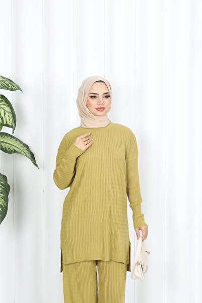 NİSUM MODA Hair Braided Knitwear Set