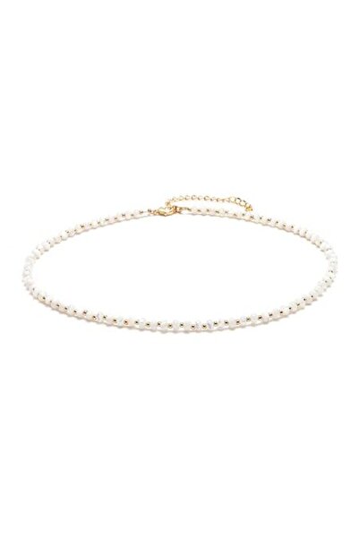 Ezera Colier tip choker placat cu aur de 18K și sidef, Kamia, 35+7 cm